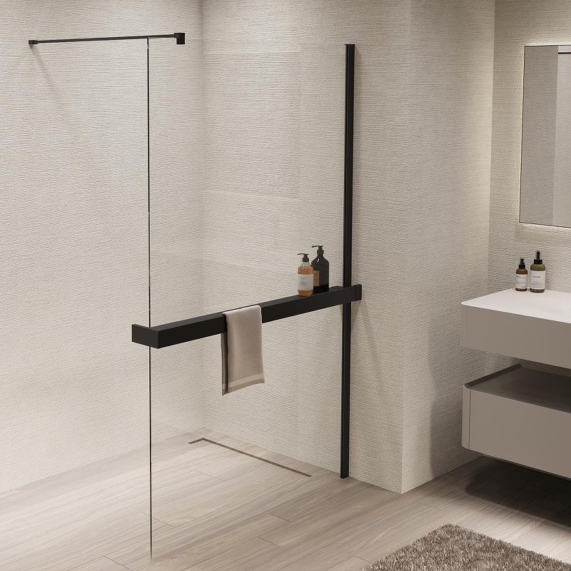 Душевая перегородка Vincea Walk in 120 VSW-1HR120CLB профиль цвет Черный стекло прозрачное