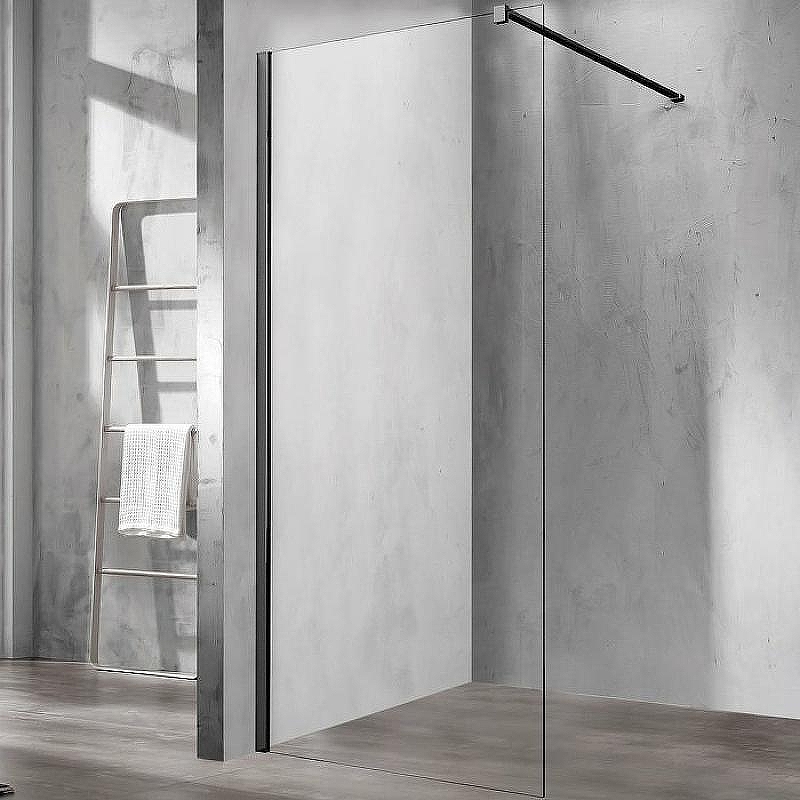Душевая перегородка Vincea Walk-In 70 VSW-1H700CLB профиль Черный стекло прозрачное