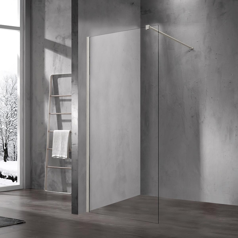 Душевая перегородка Vincea Walk-In 70 VSW-1H700CLBN профиль Брашированный никель стекло прозрачное
