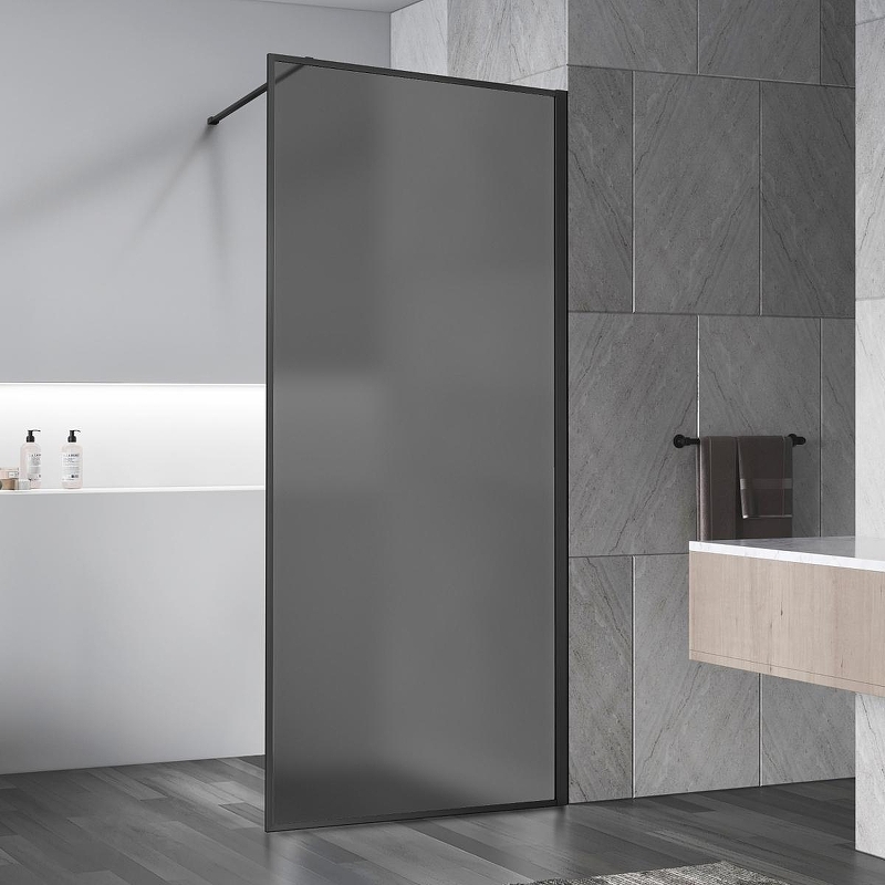 Душевая перегородка Vincea Walk-In 90 VSW-1HP900GFB профиль Черный матовый стекло тонированное