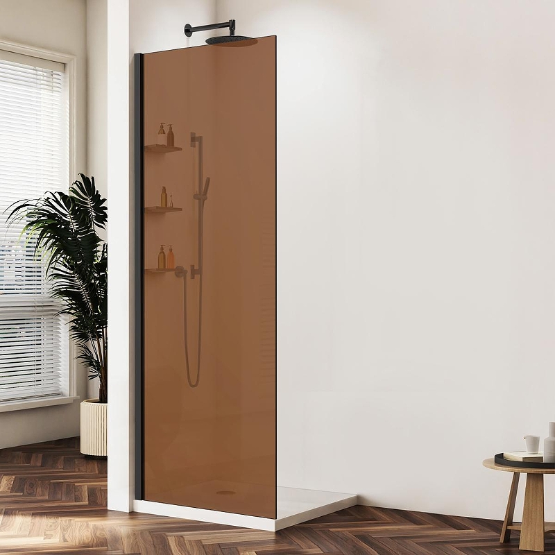 Душевая перегородка Vincea Walk in WS 100 VSW-1HWS100GSB профиль цвет Черный стекло янтарь