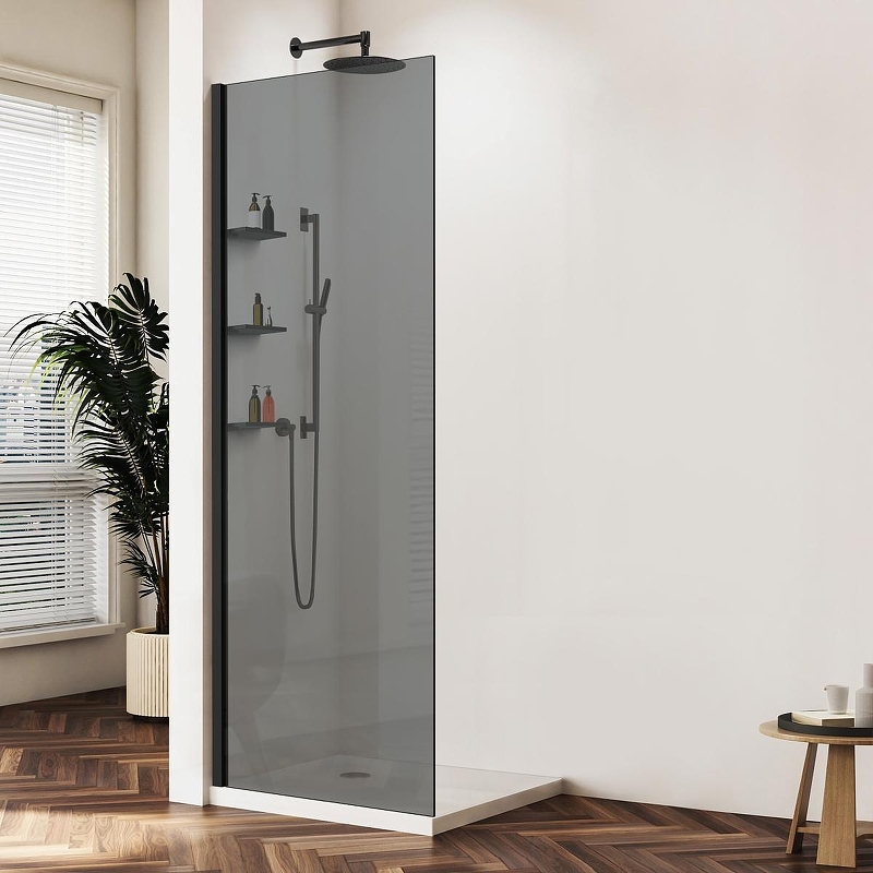Душевая перегородка Vincea Walk in WS 110 VSW-1HWS110CGB профиль цвет Черный стекло тонированное