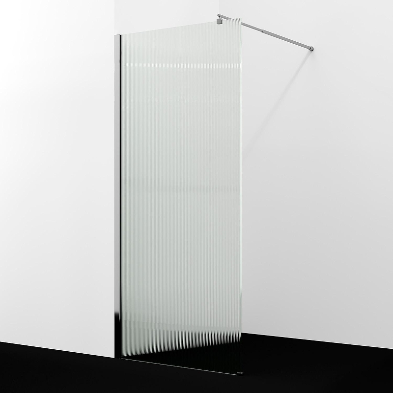 Душевая перегородка WasserKRAFT Rur 110 30W46-FL профиль цвет Хром стекло рифленое