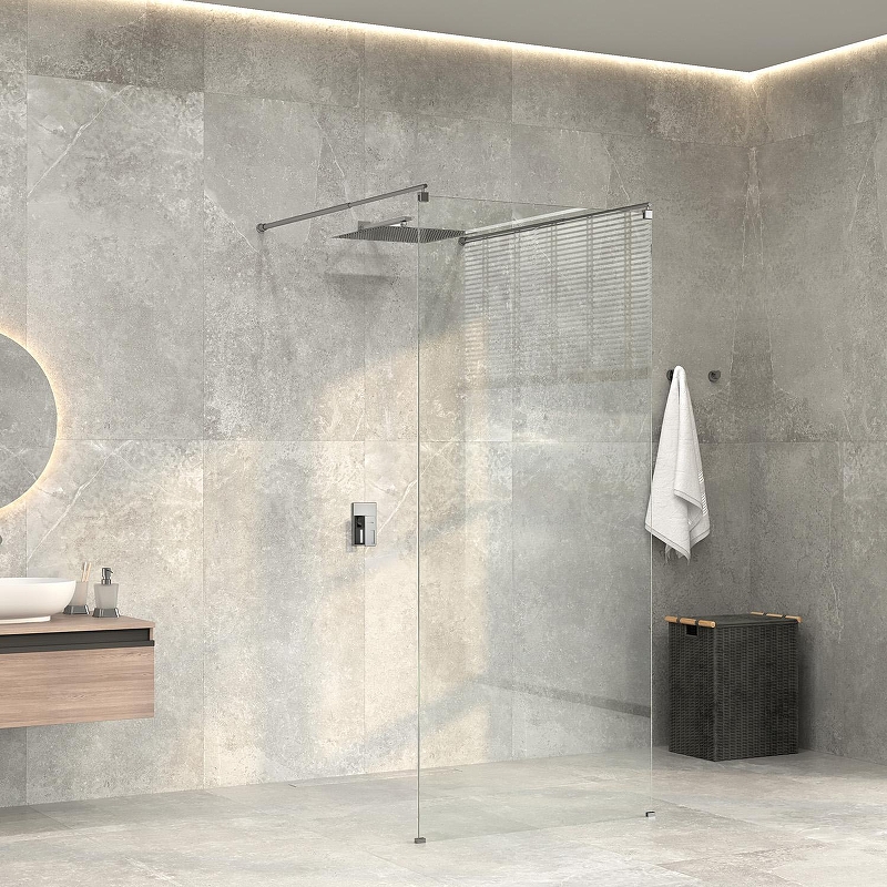 Душевая перегородка WasserKRAFT Vechte 90 60W39 профиль Хром стекло прозрачное