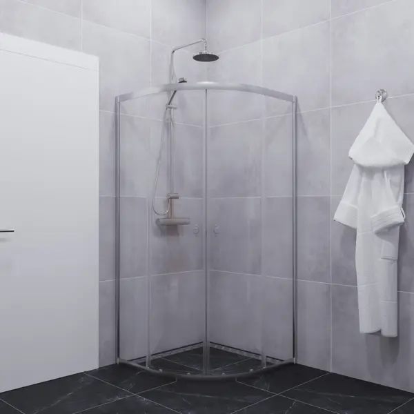 Душевая ширма Анхель Triton 1/4 круга 90x90x185см цвет профиля хром раздвижная стекло 4мм прозрачное