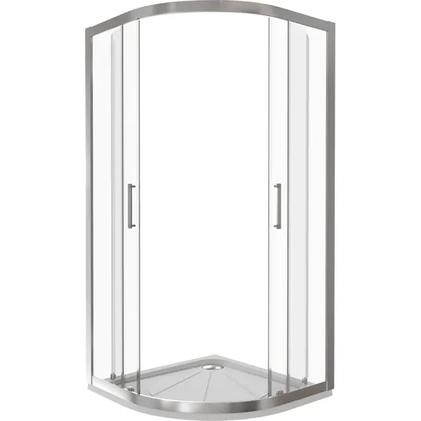 Душевая ширма Makiato 1/4 круга 100x100x190см цвет профиля хром раздвижная стекло 5мм прозрачное
