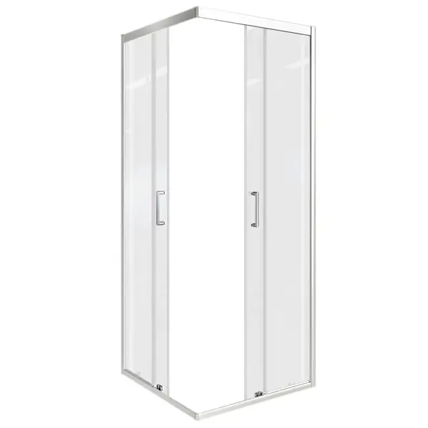 Душевая ширма Makiato New квадратная 100x100x190 см цвет профиля хромированный раздвижная стекло 5 мм