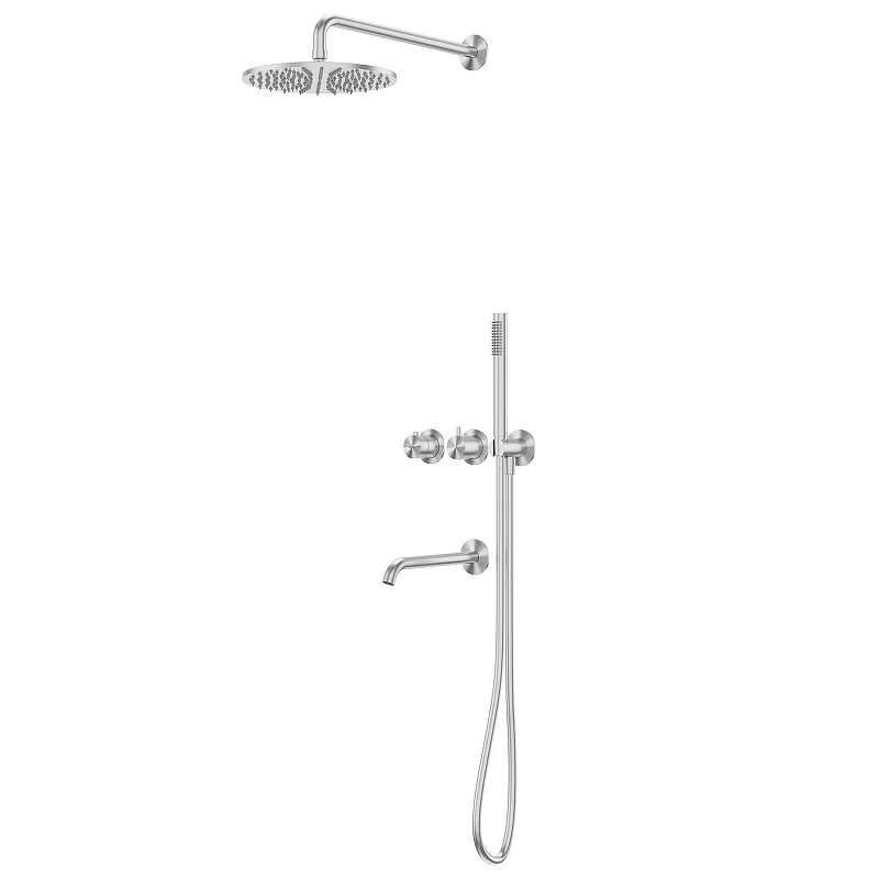 Душевая система Abber Wasser Kreis 316 AF8150BST с термостатом цвет Сталь брашированная