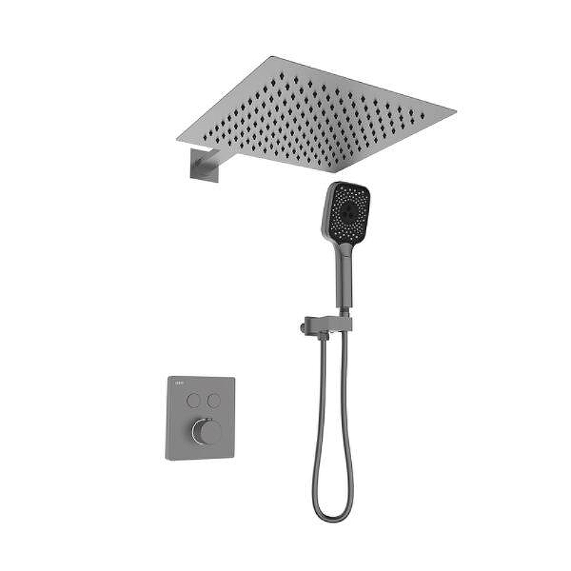 Душевая система Black&White Gravity GH-9101-GM 9101GMGH с термостатом цвет Gun Metal