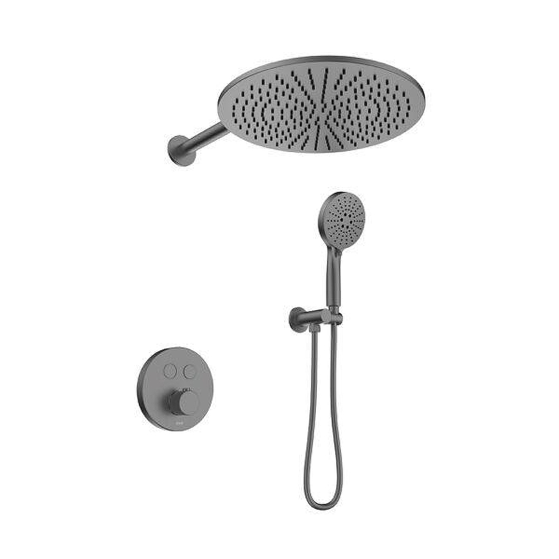 Душевая система Black&White Gravity GH-9301-GM 9301GM с термостатом цвет Gun Metal