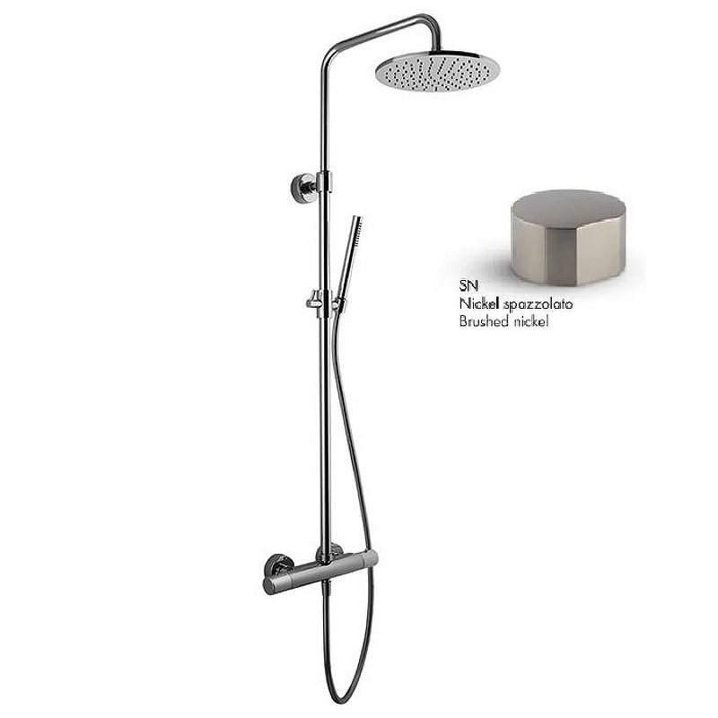 Душевая система Fima Carlo Frattini Shower column F3255/R256SN с термостатом цвет Никель брашированный