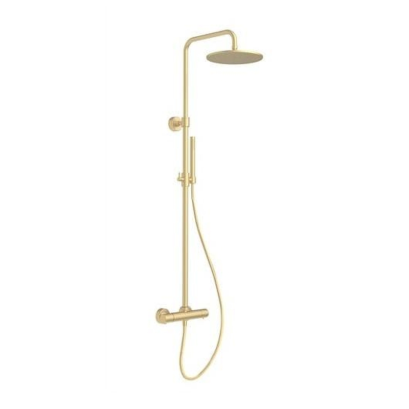 Душевая система Fima Carlo Frattini Shower column F4285/R256OS с термостатом цвет Золото брашированное