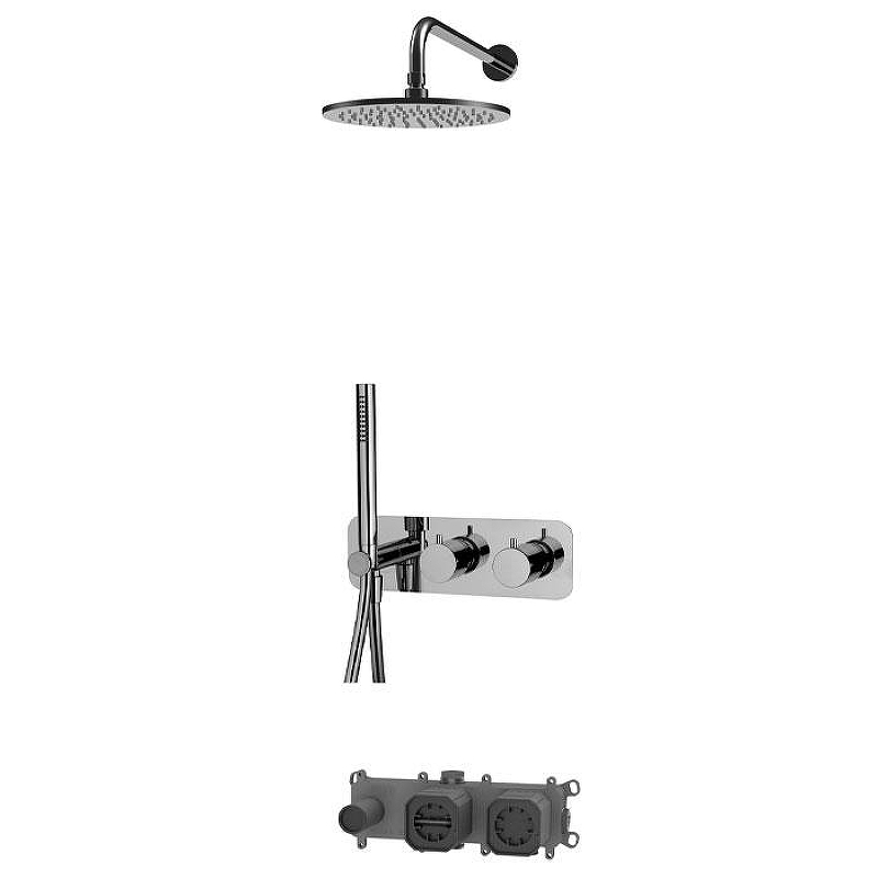 Душевая система Fima Carlo Frattini Shower systems F3149WX3R252SN с термостатом цвет Никель брашированный