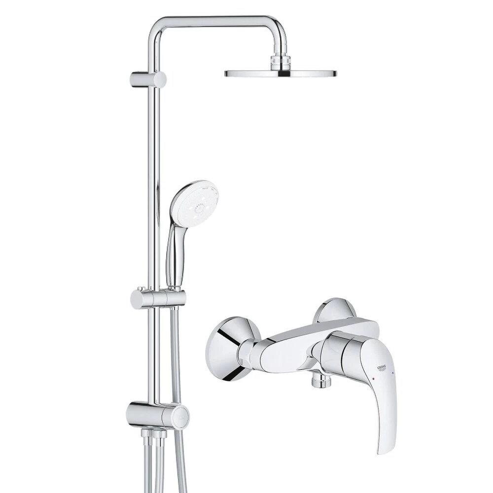 Душевая система Grohe New Tempesta с верхним душем с лейкой хром (124410)