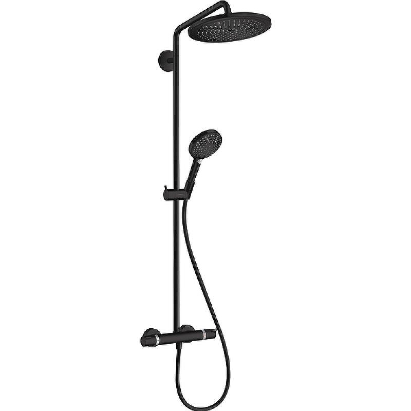 Душевая система Hansgrohe Croma Select S 26890670 с термостатом Черная матовая