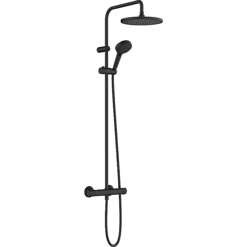 Душевая система Hansgrohe Vernis Blend Showerpipe 240 1jet EcoSmart 26428670 с термостатом Черный матовый