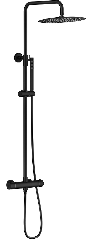 Душевая система Knotlor Eclipse SS-24/BL с термостатом цвет Матовый черный
