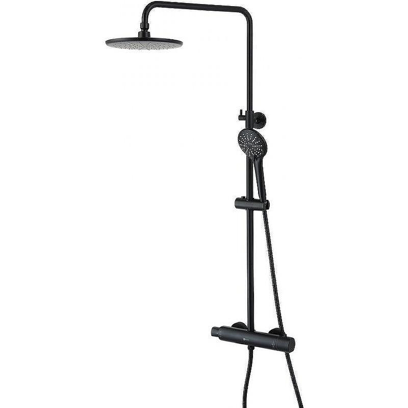 Душевая система Lemark Bronx LM3770BL с термостатом Черная