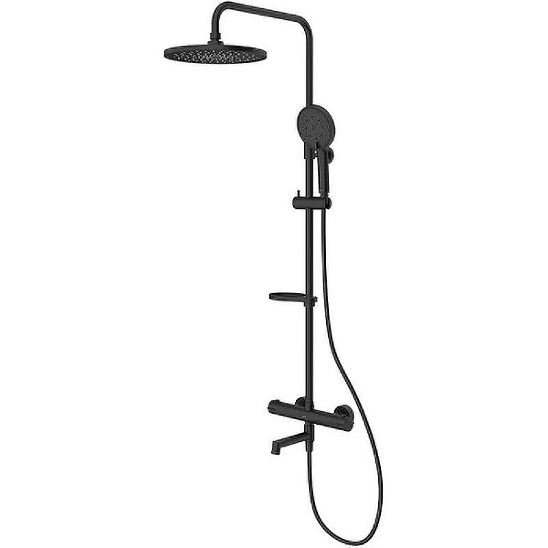 Душевая система Milardo Ideal Spa ILSBLTHM06 с термостатом Черная матовая