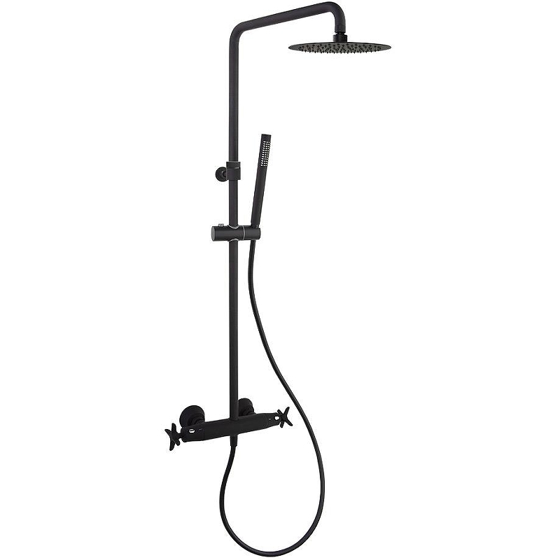 Душевая система Ramonsoler Adagio 915401RM250NM с термостатом Черная матовая