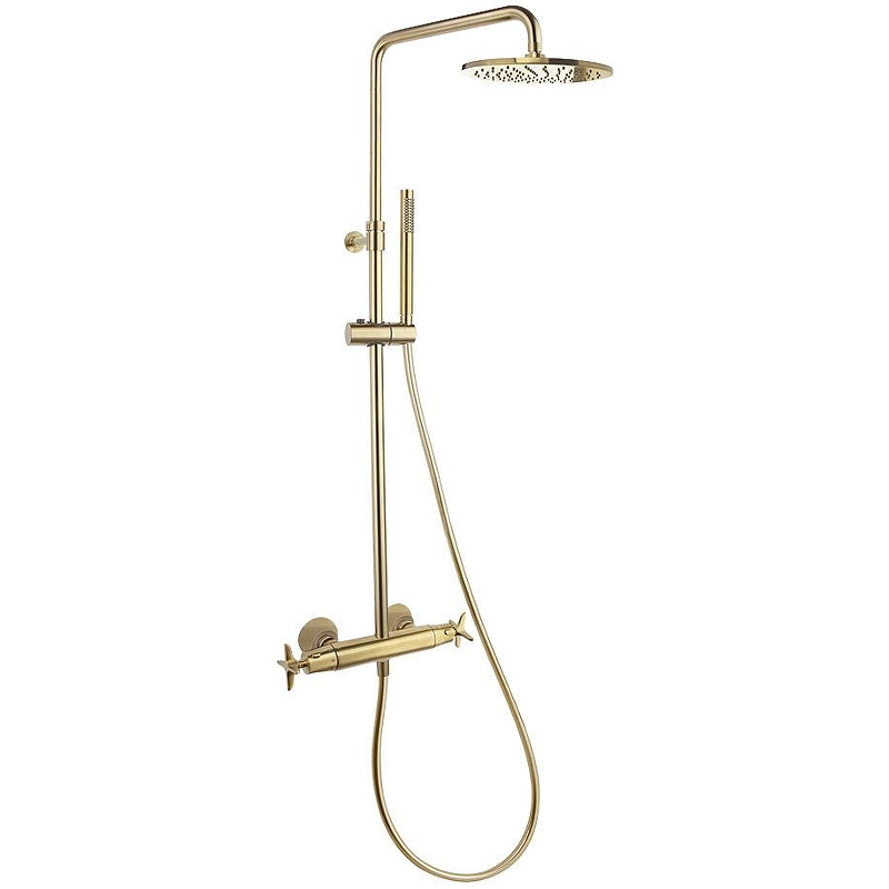 Душевая система Ramonsoler Adagio 915401RM250OC с термостатом Золото брашированное