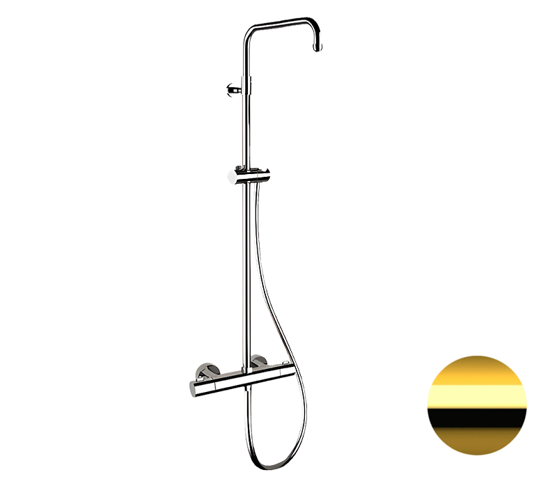 Душевая система Remer Elegance EQ32ASSDDO с термостатом цвет Золото глянцевое