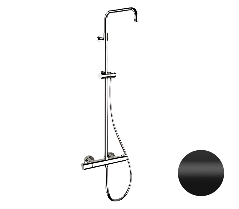 Душевая система Remer Elegance EQ32ASSDNO с термостатом цвет Черный матовый