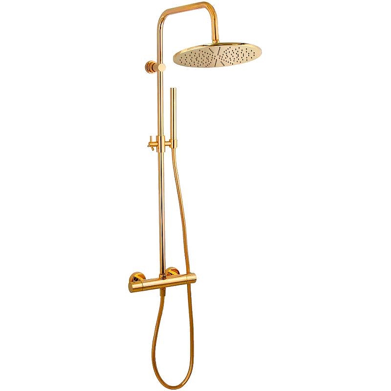 Душевая система Remer Elegance EQ32X7MMM30DO с термостатом Золото глянцевое