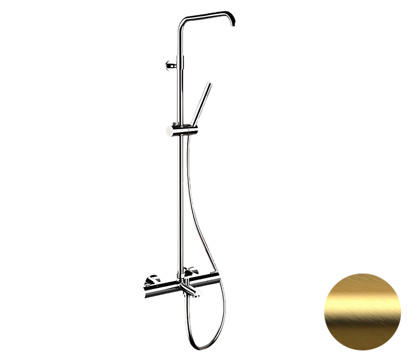 Душевая система Remer Elegance EQ34A7MMSSOFBG с термостатом цвет Золото брашированное