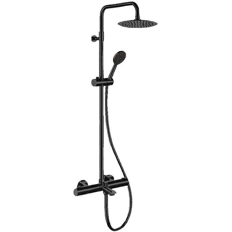 Душевая система Remer Elegance EQ34A8MPUFM25NO с термостатом Черная матовая