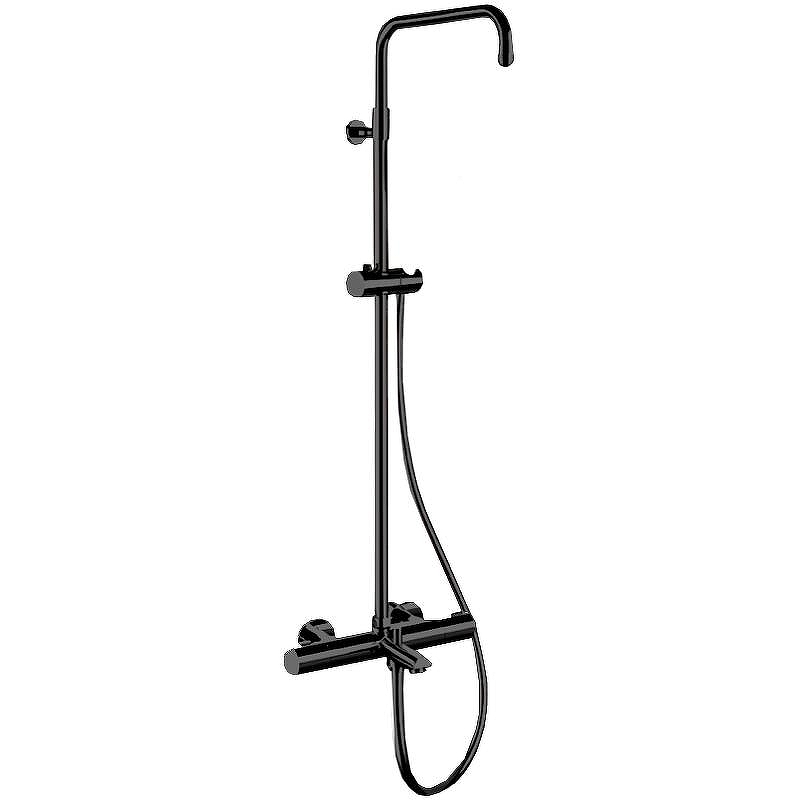 Душевая система Remer Elegance EQ34ASSDNO с термостатом Черная матовая