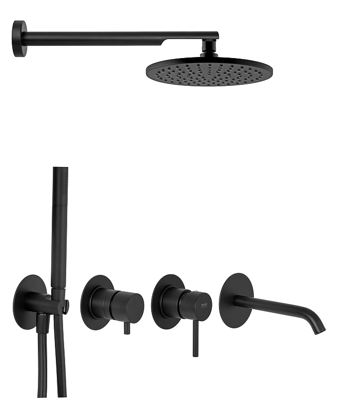 Душевая система Remer X-Style X96D3SETNO цвет Черный матовый