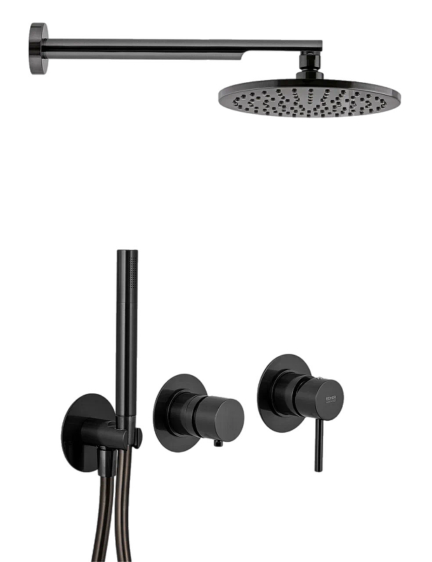 Душевая система Remer X-Style X96S02OCFP цвет Черный брашированный хром
