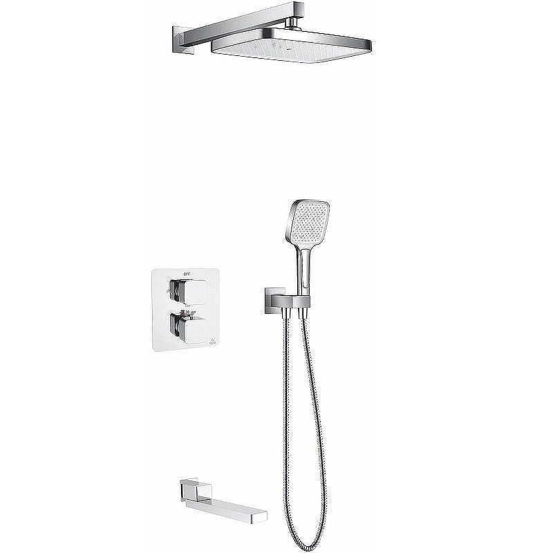 Душевая система Rose R15F R1595F с термостатом Белая Хром