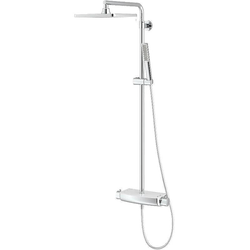 Душевая система Teska Mira DK2920C с термостатом Хром Белое стекло