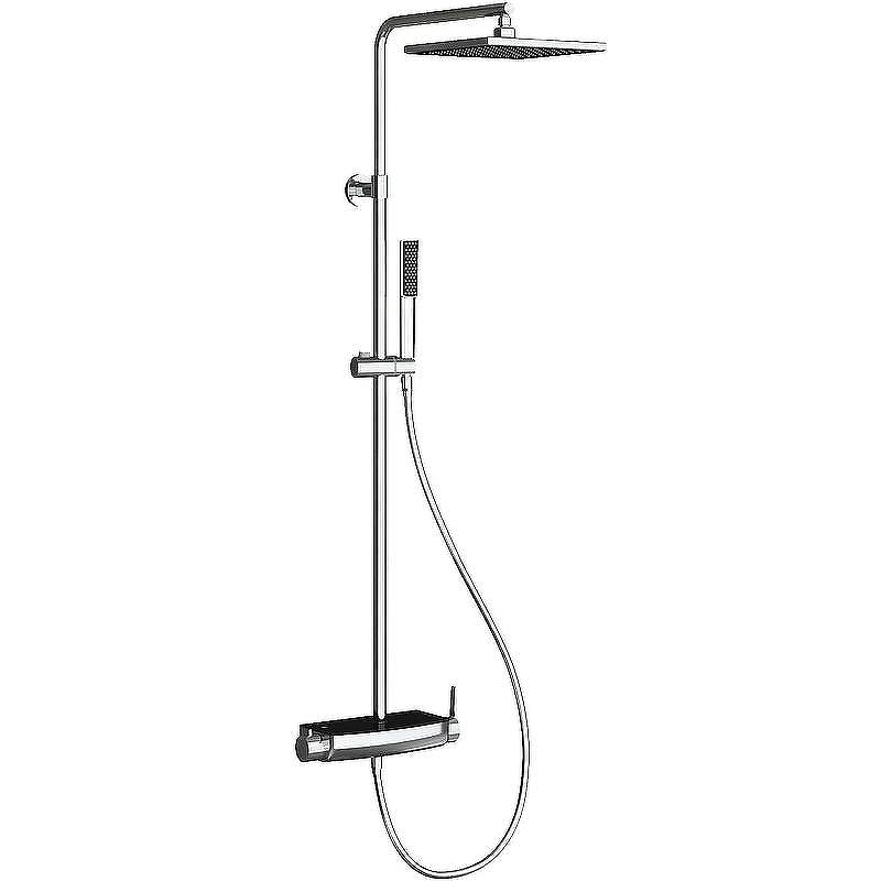 Душевая система Teska Mira DK2923C Хром Черное стекло