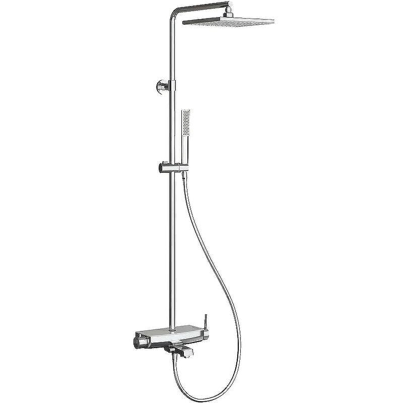 Душевая система Teska Mira DK3701C Хром Белое стекло