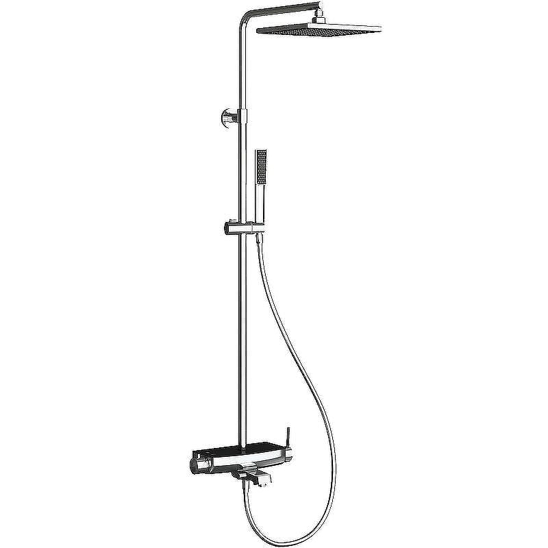 Душевая система Teska Mira DK3702C Хром Черное стекло