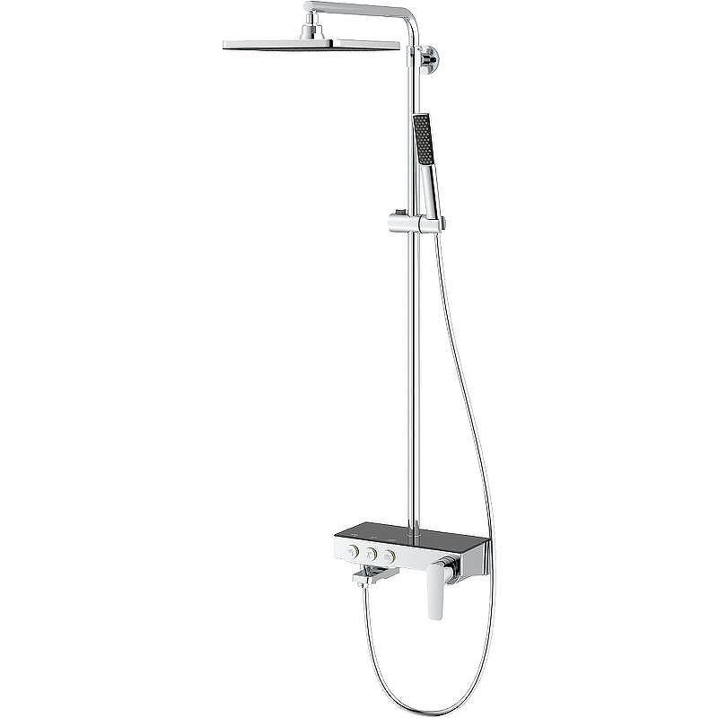 Душевая система Teska Niagara NG3501S с термостатом Хром Черное стекло