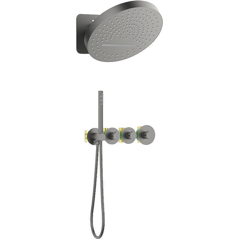 Душевая система Timo Saona SX-2329/18SM с термостатом Черное золото