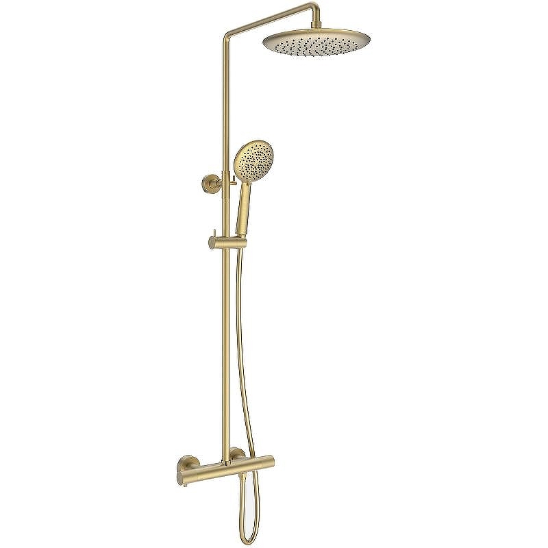 Душевая система Vincea Desire VSFS-1D0TBG с термостатом Брашированное золото