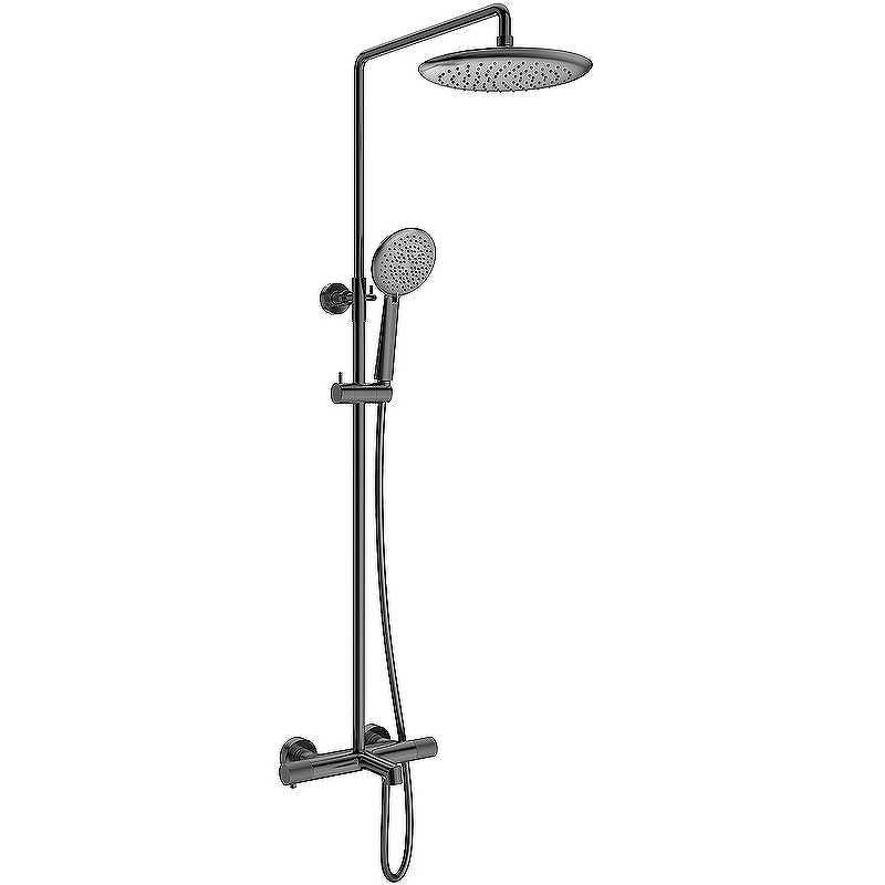 Душевая система Vincea Desire VSFS-1D1TGM с термостатом Вороненая сталь