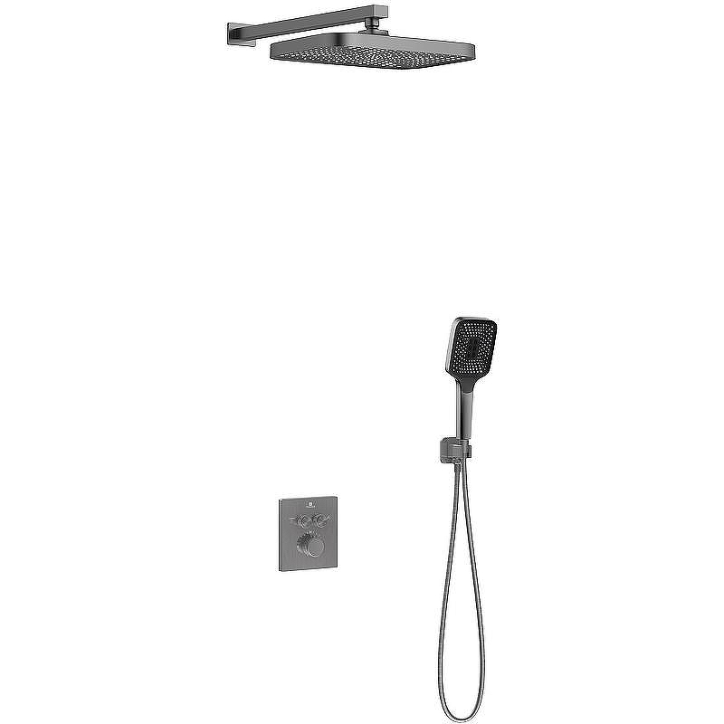 Душевая система Vincea Inspire VSFW-321MT1GM с термостатом Вороненая сталь