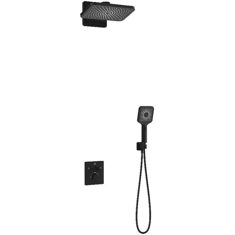 Душевая система Vincea Inspire VSFW-3I21MT4MB с термостатом Черная матовая