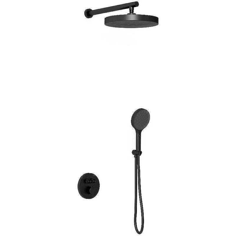 Душевая система Vincea Inspire VSFW-3I22MT2MB с термостатом Черная матовая