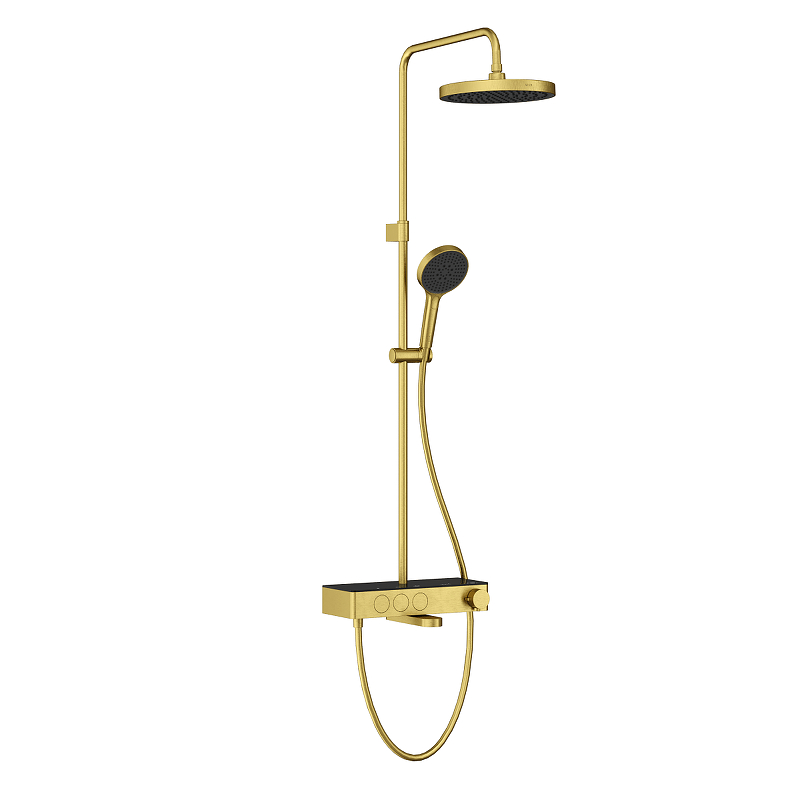 Душевая система Vitra Core Round A4730925EXP с термостатом цвет Брашированное золото