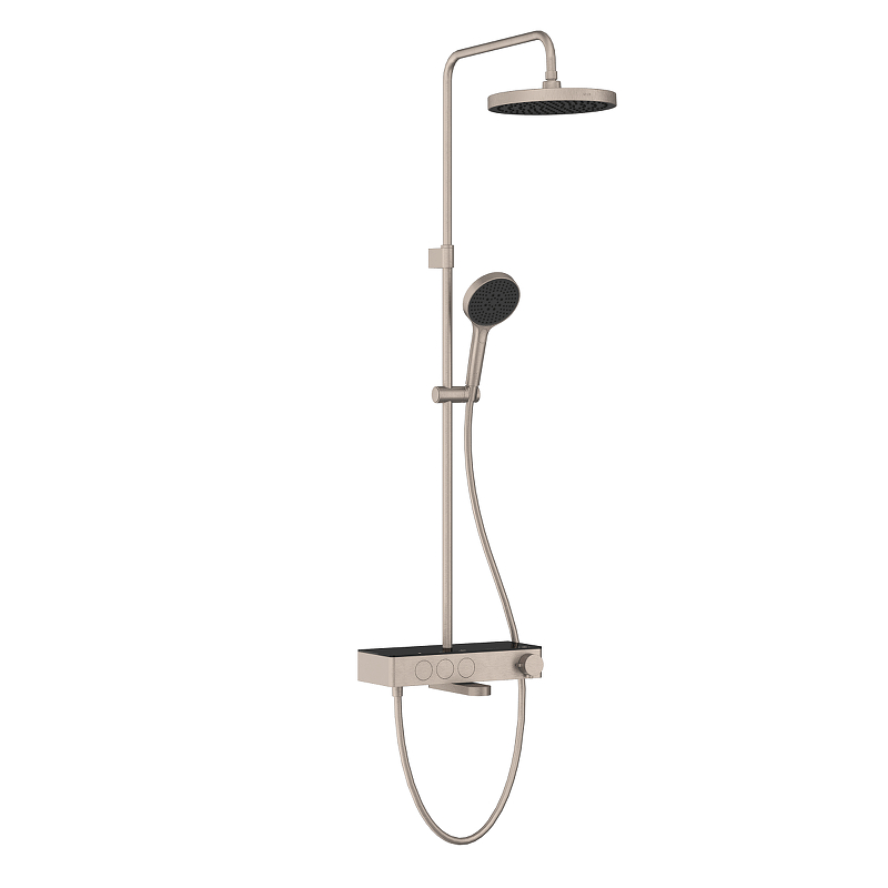 Душевая система Vitra Core Round A4730934EXP с термостатом цвет Брашированный никель