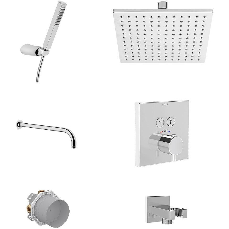 Душевая система Vitra Square A49309EXP с термостатом Хром