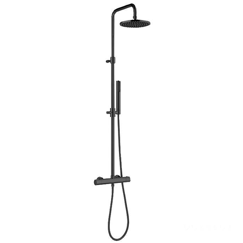 Душевая система Webert Elio EL980507560METAL Черный матовый с верхним душем металл