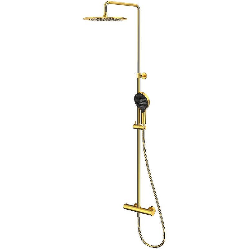 Душевая система Whitecross Y brushed gold Y1254TOPGLB с термостатом Брашированное золото